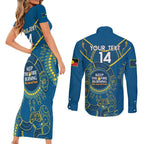 Custom NRL Eels NAIDOC Week Couples Matching Short Sleeve Bodycon Dress and Long Sleeve Button Shirt Keep The Fire Burning Indigenous Art