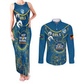 Custom NRL Eels NAIDOC Week Couples Matching Tank Maxi Dress and Long Sleeve Button Shirt Keep The Fire Burning Indigenous Art