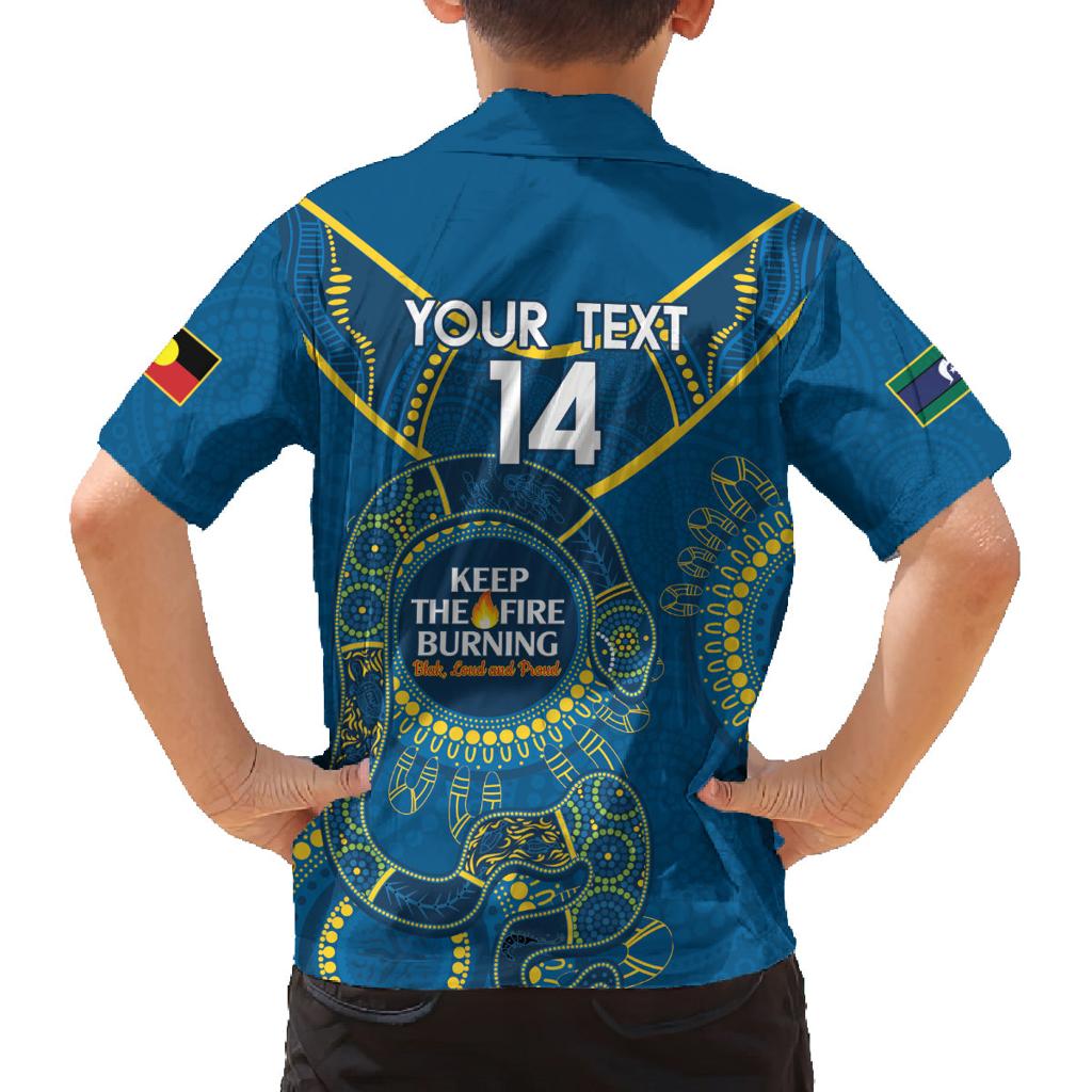 Custom NRL Eels NAIDOC Week Family Matching Long Sleeve Bodycon Dress and Hawaiian Shirt Keep The Fire Burning Indigenous Art