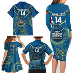 Custom NRL Eels NAIDOC Week Family Matching Long Sleeve Bodycon Dress and Hawaiian Shirt Keep The Fire Burning Indigenous Art
