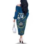 Custom NRL Eels NAIDOC Week Family Matching Off The Shoulder Long Sleeve Dress and Hawaiian Shirt Keep The Fire Burning Indigenous Art