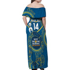 Custom NRL Eels NAIDOC Week Family Matching Off Shoulder Maxi Dress and Hawaiian Shirt Keep The Fire Burning Indigenous Art