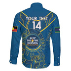 Custom NRL Eels NAIDOC Week Family Matching Off Shoulder Short Dress and Hawaiian Shirt Keep The Fire Burning Indigenous Art