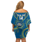Custom NRL Eels NAIDOC Week Family Matching Off Shoulder Short Dress and Hawaiian Shirt Keep The Fire Burning Indigenous Art