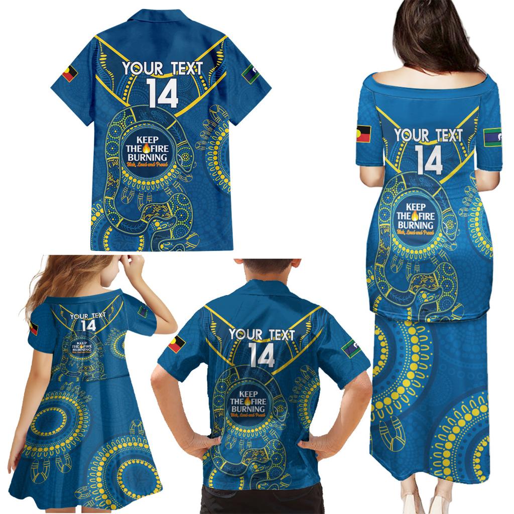 Custom NRL Eels NAIDOC Week Family Matching Puletasi and Hawaiian Shirt Keep The Fire Burning Indigenous Art