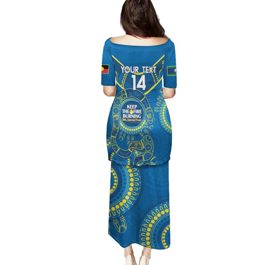 Custom NRL Eels NAIDOC Week Family Matching Puletasi and Hawaiian Shirt Keep The Fire Burning Indigenous Art
