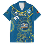 Custom NRL Eels NAIDOC Week Family Matching Summer Maxi Dress and Hawaiian Shirt Keep The Fire Burning Indigenous Art