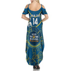 Custom NRL Eels NAIDOC Week Family Matching Summer Maxi Dress and Hawaiian Shirt Keep The Fire Burning Indigenous Art