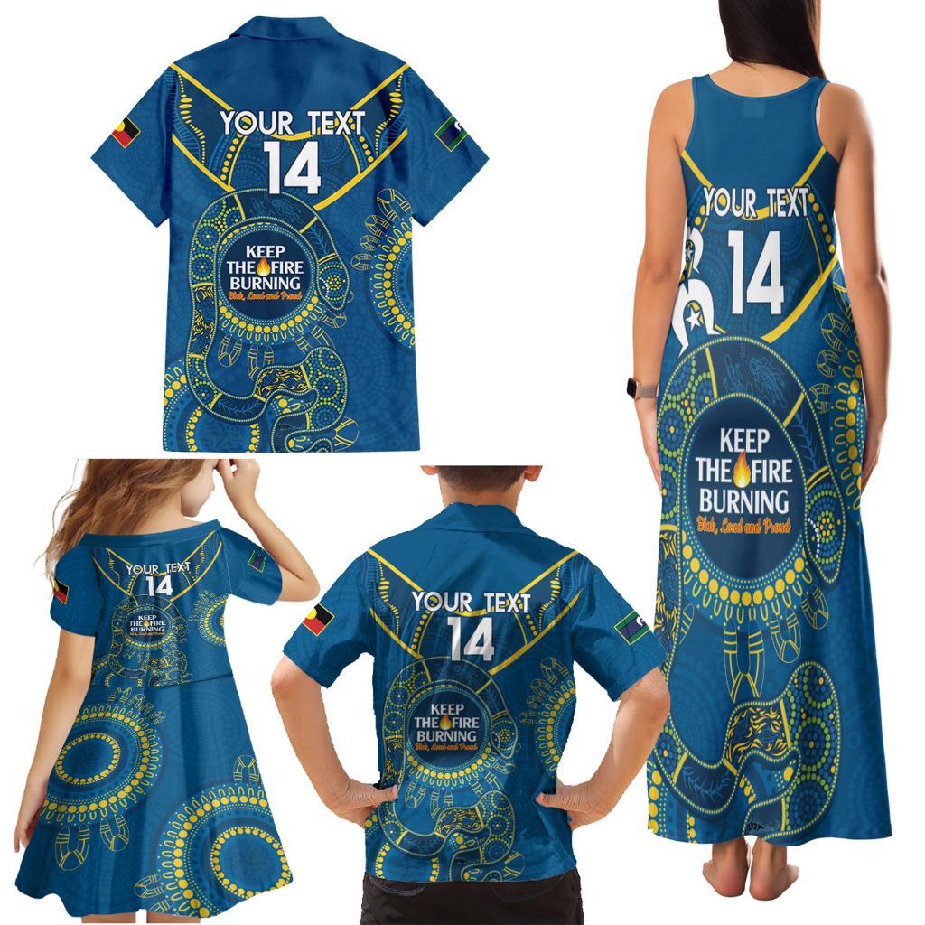 Custom NRL Eels NAIDOC Week Family Matching Tank Maxi Dress and Hawaiian Shirt Keep The Fire Burning Indigenous Art