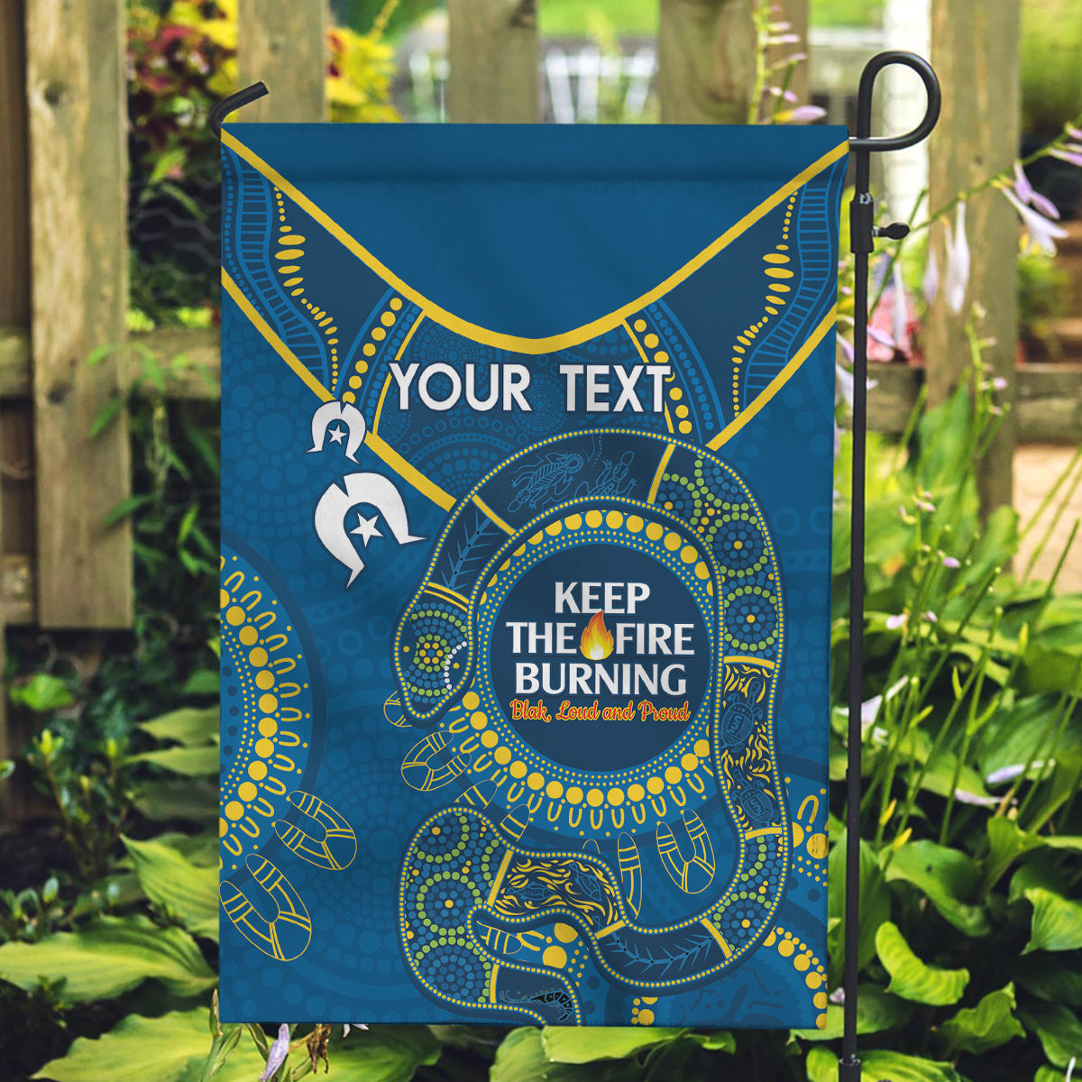 Custom NRL Eels NAIDOC Week Garden Flag Keep The Fire Burning Indigenous Art