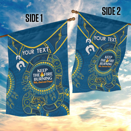Custom NRL Eels NAIDOC Week Garden Flag Keep The Fire Burning Indigenous Art