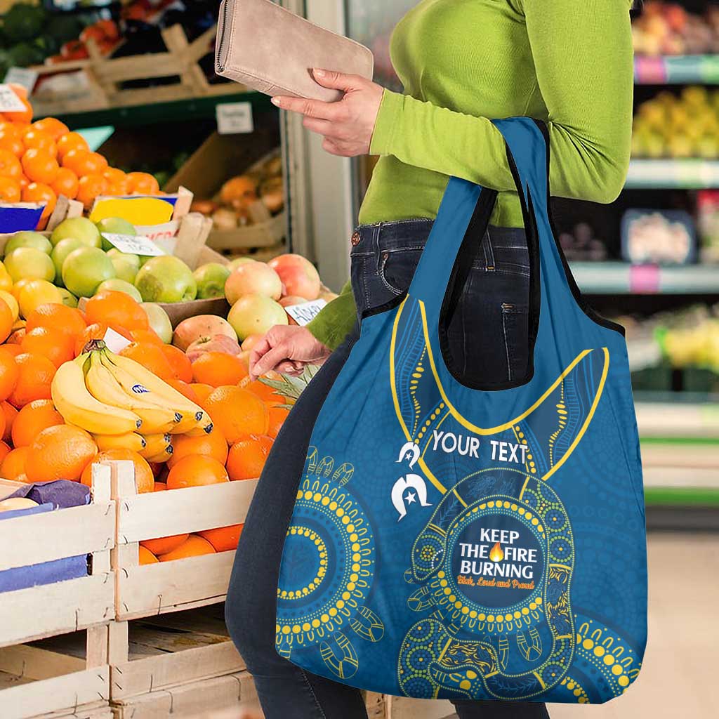 Custom NRL Eels NAIDOC Week Grocery Bag Keep The Fire Burning Indigenous Art