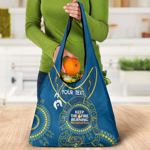 Custom NRL Eels NAIDOC Week Grocery Bag Keep The Fire Burning Indigenous Art