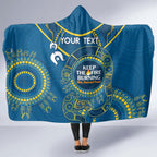 Custom NRL Eels NAIDOC Week Hooded Blanket Keep The Fire Burning Indigenous Art