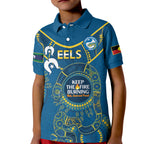Custom NRL Eels NAIDOC Week Kid Polo Shirt Keep The Fire Burning Indigenous Art