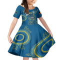 Custom NRL Eels NAIDOC Week Kid Short Sleeve Dress Keep The Fire Burning Indigenous Art
