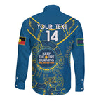 Custom NRL Eels NAIDOC Week Long Sleeve Button Shirt Keep The Fire Burning Indigenous Art