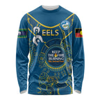 Custom NRL Eels NAIDOC Week Long Sleeve Shirt Keep The Fire Burning Indigenous Art