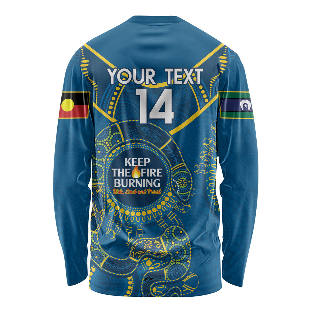 Custom NRL Eels NAIDOC Week Long Sleeve Shirt Keep The Fire Burning Indigenous Art