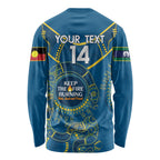 Custom NRL Eels NAIDOC Week Long Sleeve Shirt Keep The Fire Burning Indigenous Art