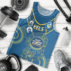 Custom NRL Eels NAIDOC Week Men Tank Top Keep The Fire Burning Indigenous Art