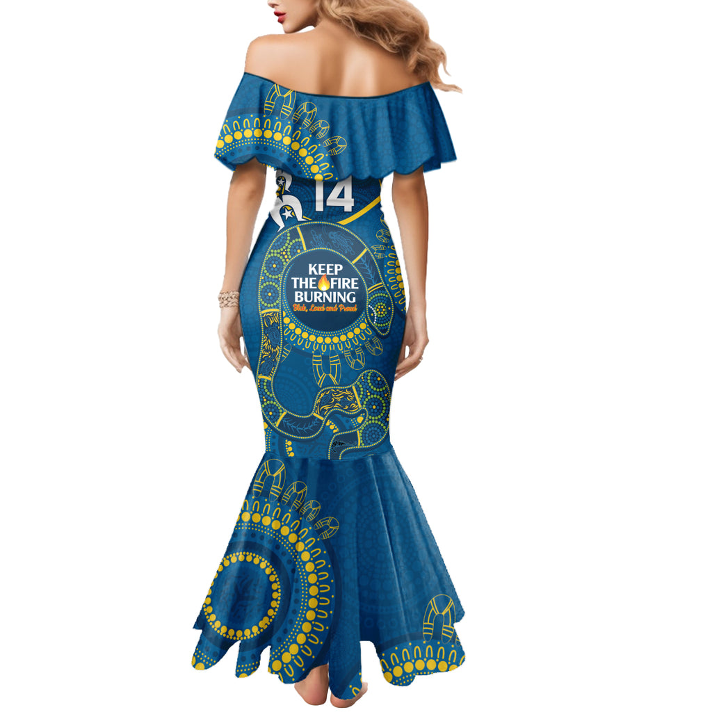 Custom NRL Eels NAIDOC Week Mermaid Dress Keep The Fire Burning Indigenous Art