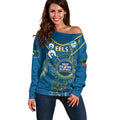 Custom NRL Eels NAIDOC Week Off Shoulder Sweater Keep The Fire Burning Indigenous Art