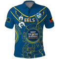 Custom NRL Eels NAIDOC Week Polo Shirt Keep The Fire Burning Indigenous Art