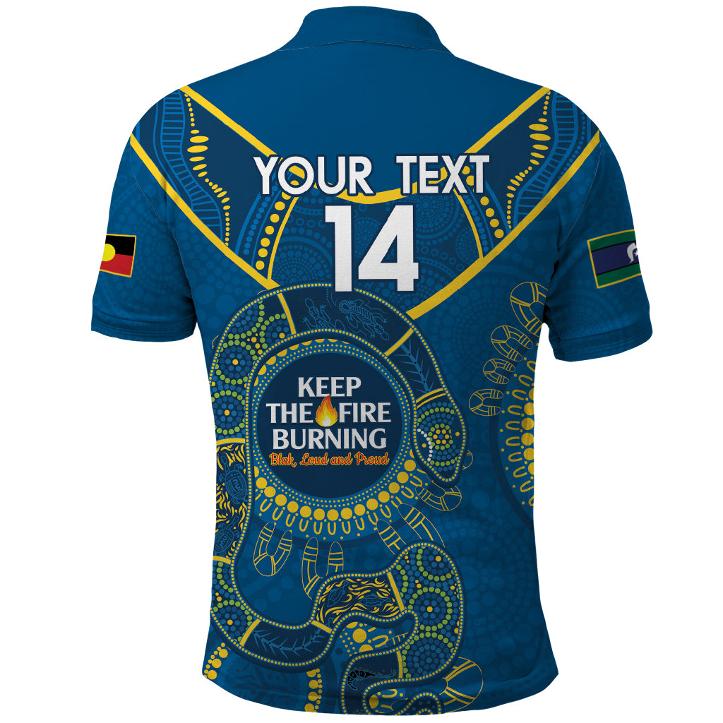 Custom NRL Eels NAIDOC Week Polo Shirt Keep The Fire Burning Indigenous Art