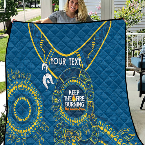 Custom NRL Eels NAIDOC Week Quilt Keep The Fire Burning Indigenous Art