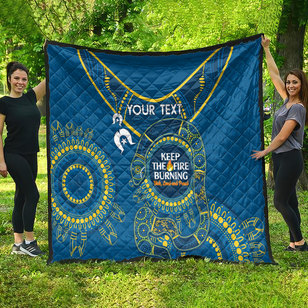 Custom NRL Eels NAIDOC Week Quilt Keep The Fire Burning Indigenous Art
