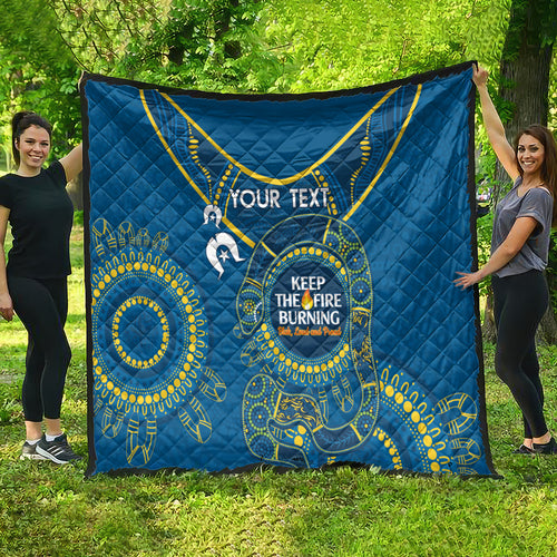 Custom NRL Eels NAIDOC Week Quilt Keep The Fire Burning Indigenous Art