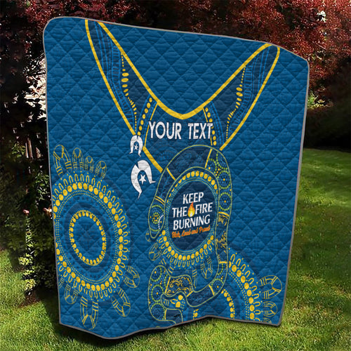 Custom NRL Eels NAIDOC Week Quilt Keep The Fire Burning Indigenous Art