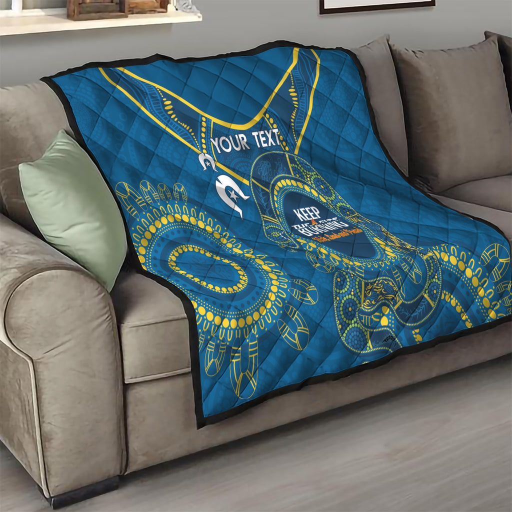 Custom NRL Eels NAIDOC Week Quilt Keep The Fire Burning Indigenous Art