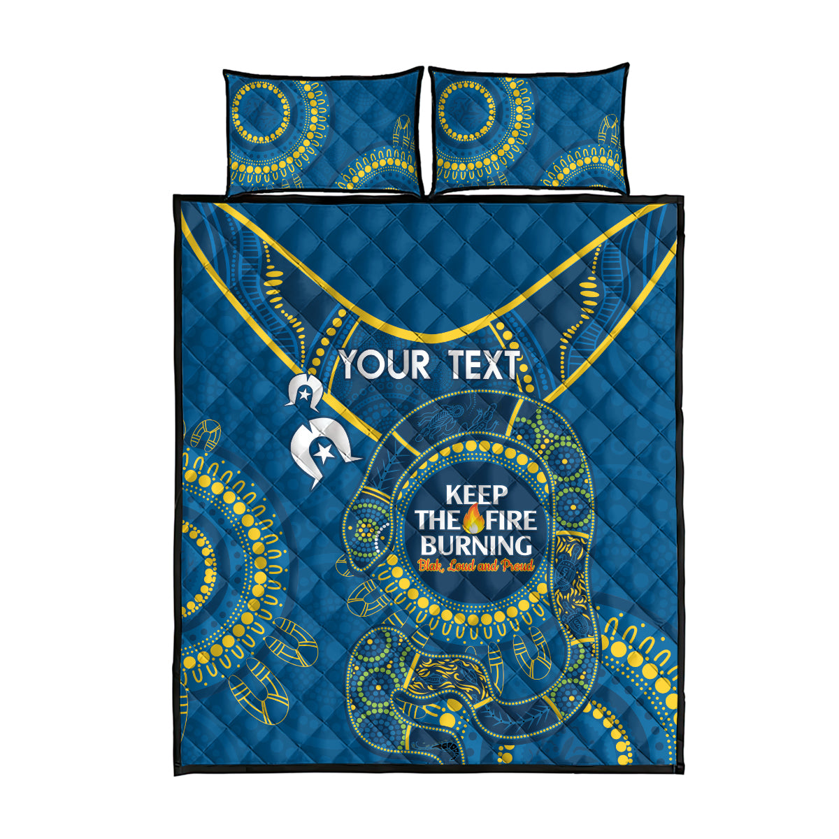 Custom NRL Eels NAIDOC Week Quilt Bed Set Keep The Fire Burning Indigenous Art
