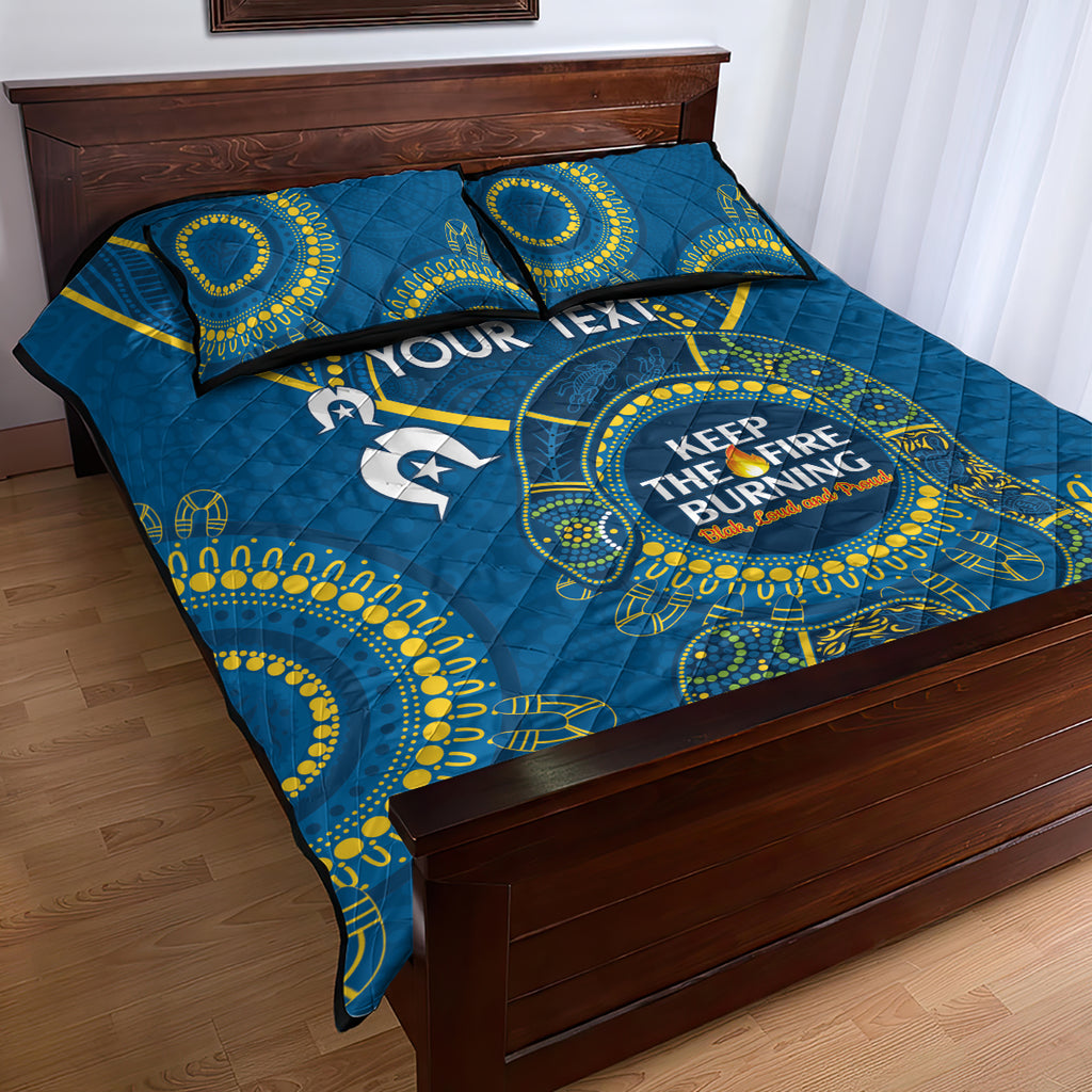 Custom NRL Eels NAIDOC Week Quilt Bed Set Keep The Fire Burning Indigenous Art