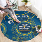 Custom NRL Eels NAIDOC Week Round Carpet Keep The Fire Burning Indigenous Art