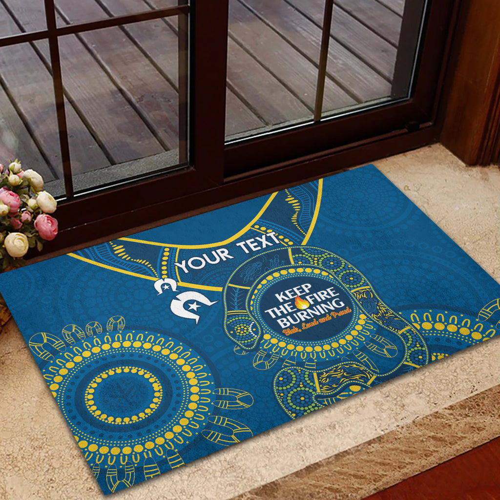 Custom NRL Eels NAIDOC Week Rubber Doormat Keep The Fire Burning Indigenous Art