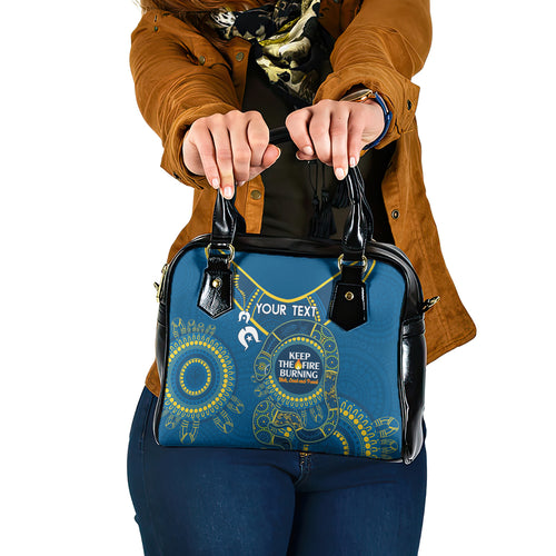 Custom NRL Eels NAIDOC Week Shoulder Handbag Keep The Fire Burning Indigenous Art