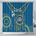 Custom NRL Eels NAIDOC Week Shower Curtain Keep The Fire Burning Indigenous Art