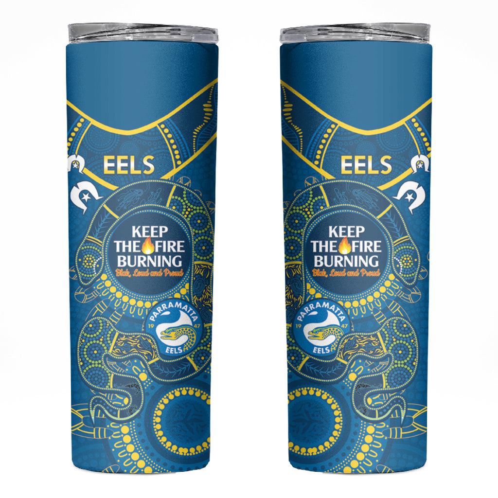 NRL Eels NAIDOC Week Skinny Tumbler Keep The Fire Burning Indigenous Art