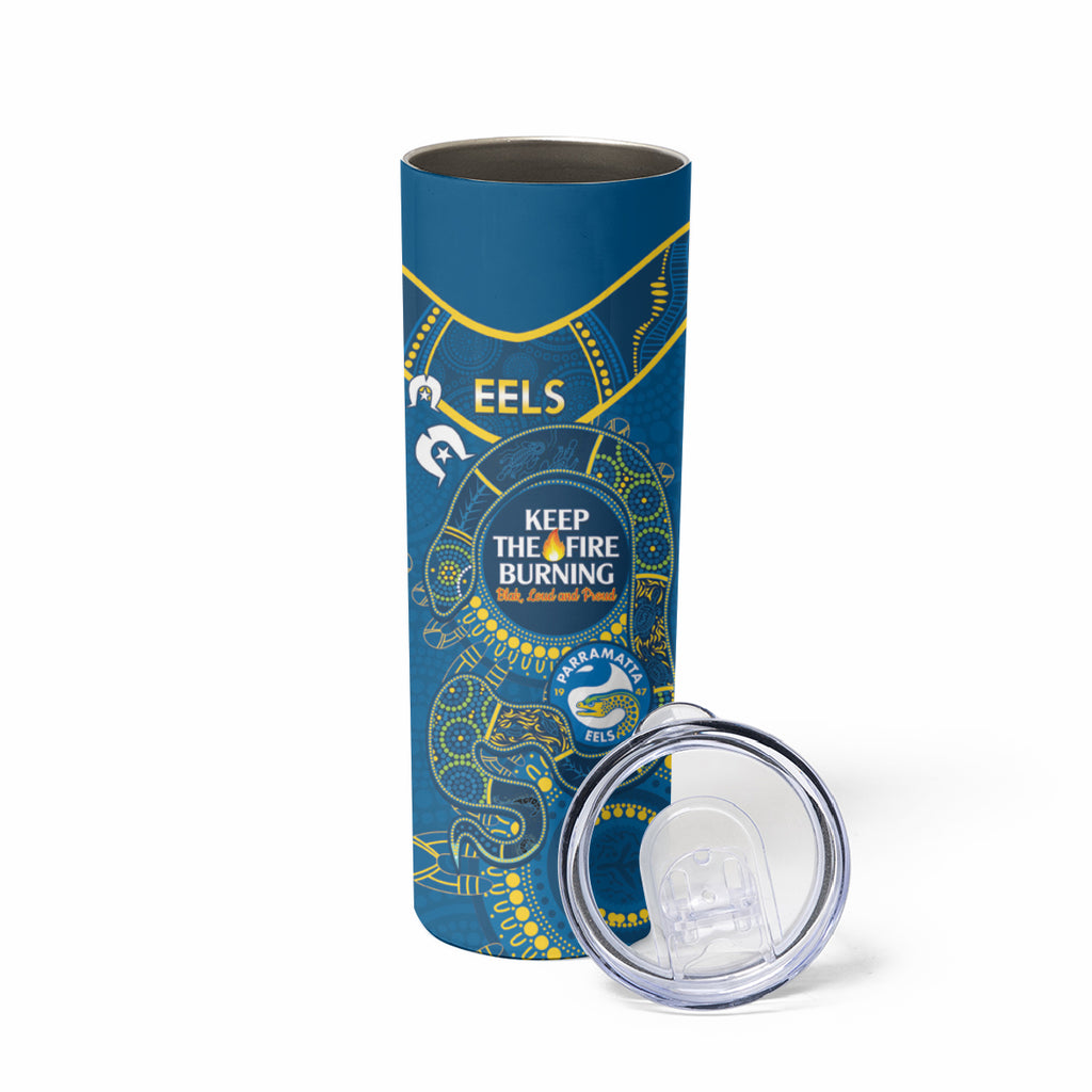NRL Eels NAIDOC Week Skinny Tumbler Keep The Fire Burning Indigenous Art
