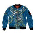 Custom NRL Eels NAIDOC Week Sleeve Zip Bomber Jacket Keep The Fire Burning Indigenous Art