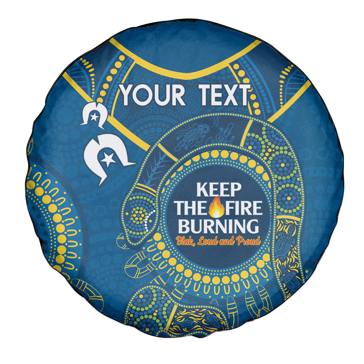 Custom NRL Eels NAIDOC Week Spare Tire Cover Keep The Fire Burning Indigenous Art