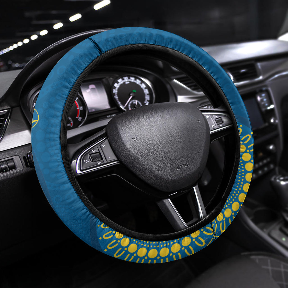 NRL Eels NAIDOC Week Steering Wheel Cover Keep The Fire Burning Indigenous Art