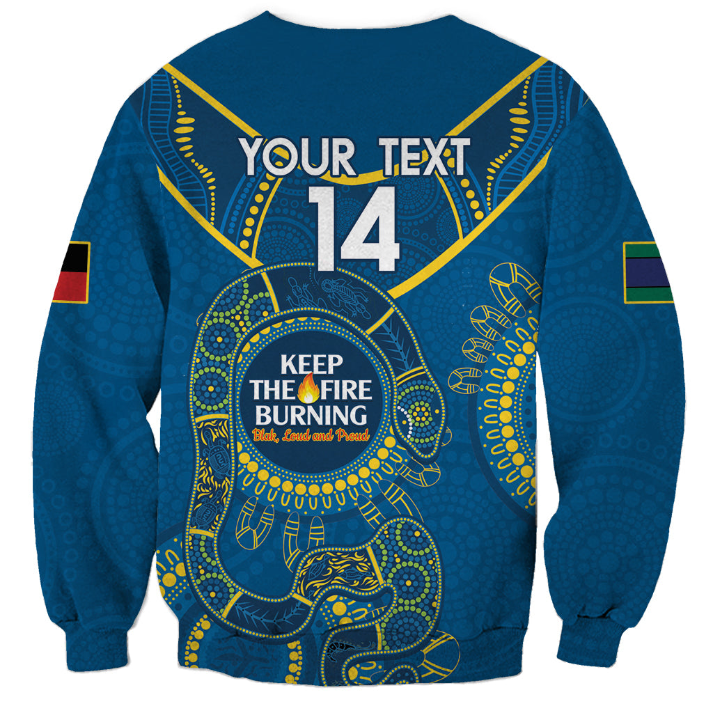 Custom NRL Eels NAIDOC Week Sweatshirt Keep The Fire Burning Indigenous Art