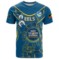 Custom NRL Eels NAIDOC Week T Shirt Keep The Fire Burning Indigenous Art