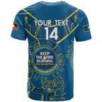 Custom NRL Eels NAIDOC Week T Shirt Keep The Fire Burning Indigenous Art