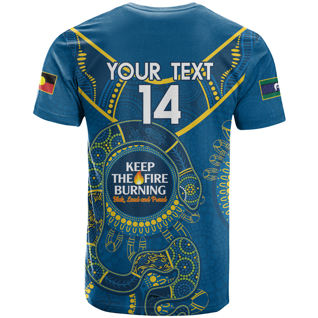 Custom NRL Eels NAIDOC Week T Shirt Keep The Fire Burning Indigenous Art