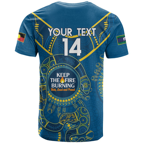 Custom NRL Eels NAIDOC Week T Shirt Keep The Fire Burning Indigenous Art